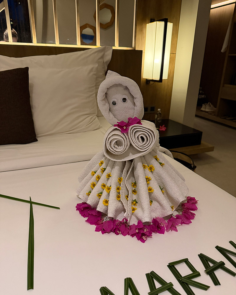 hotels lombok island Katamaran Hotel & Resort review bed towel sculpture