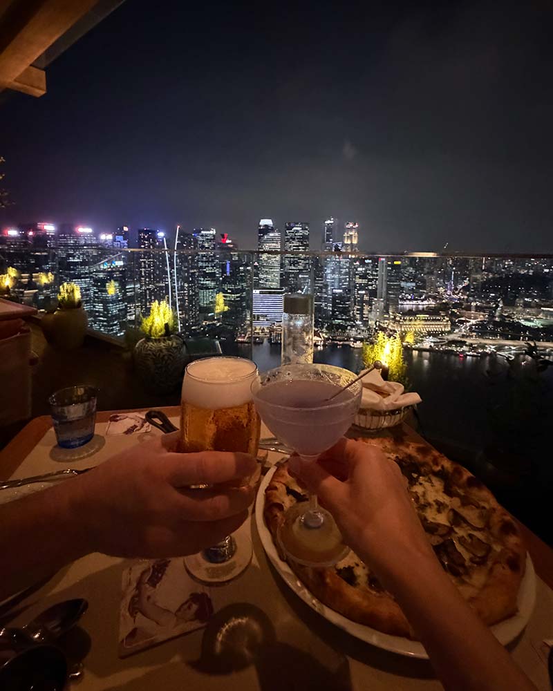 Singapore 4 day itinerary dinner Lavo marina view