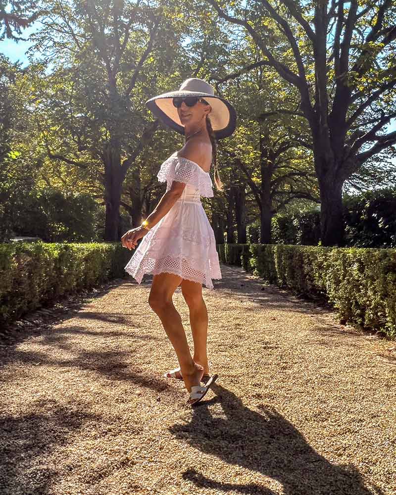 South of France Outfit White Mini Dress Off Shoulder