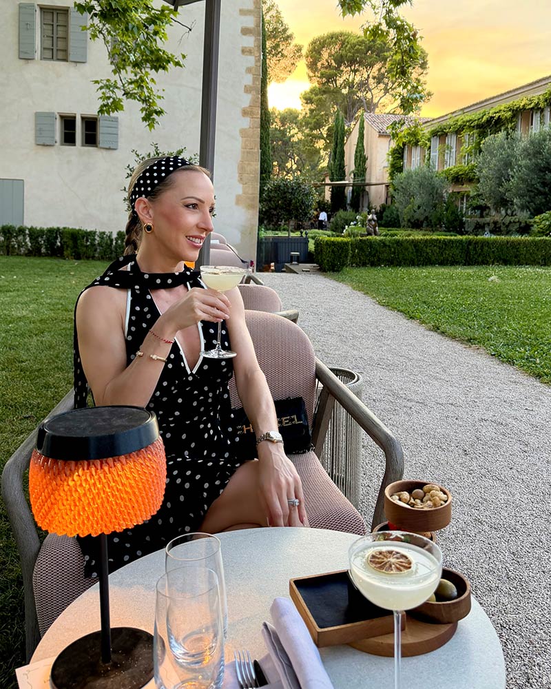 What to wear in south of France to dinner polka dot dress black white