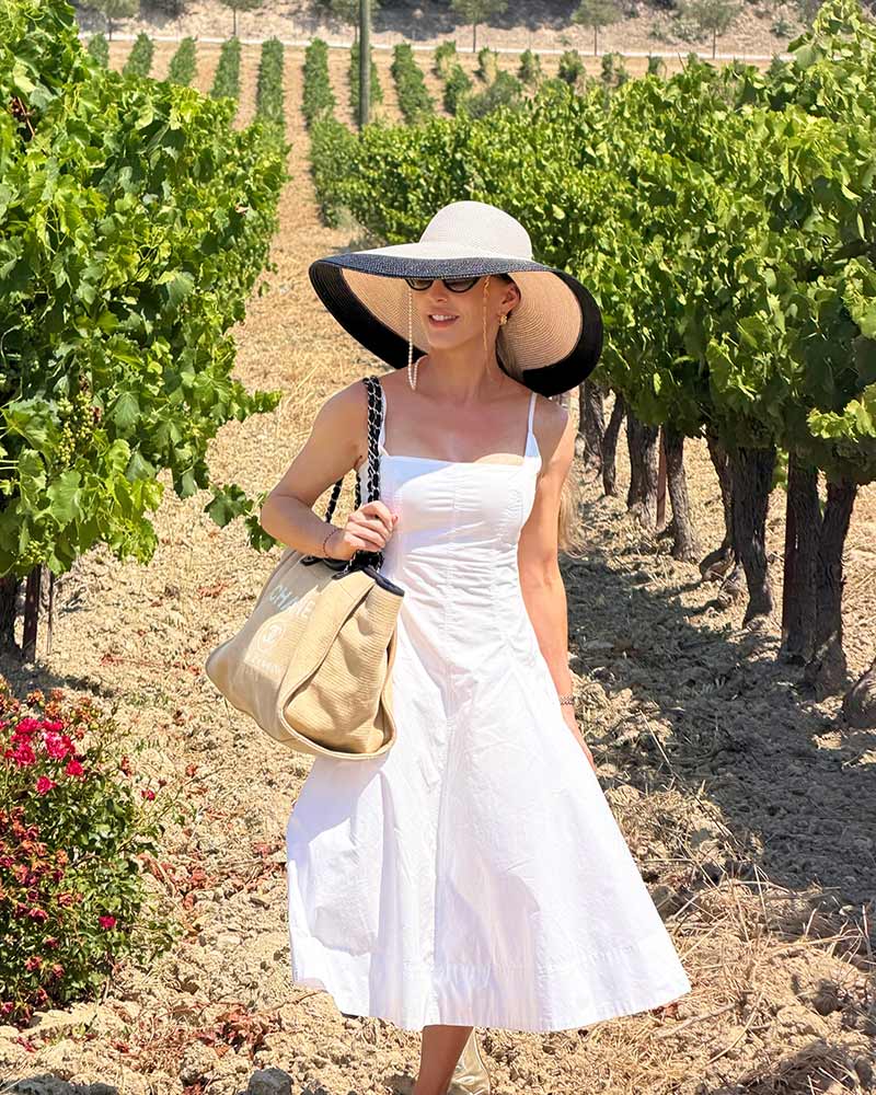 White Linen Dress in the South of France What to Wear in the Vineyards