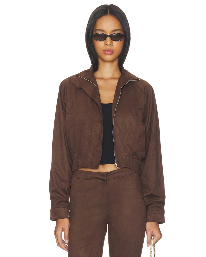 best brown suede jacket womens cropped under $50