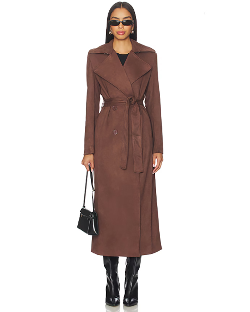 best brown suede jacket womens trench from Bardot