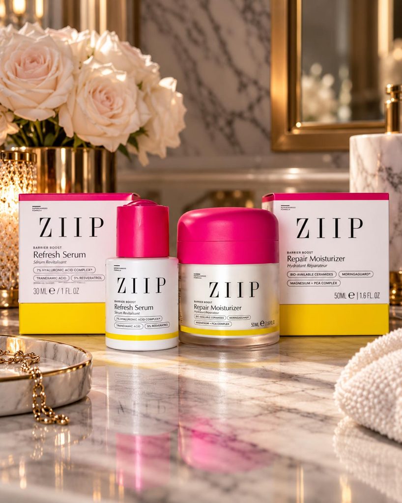ziip skincare barrier boost serum and moisturizer